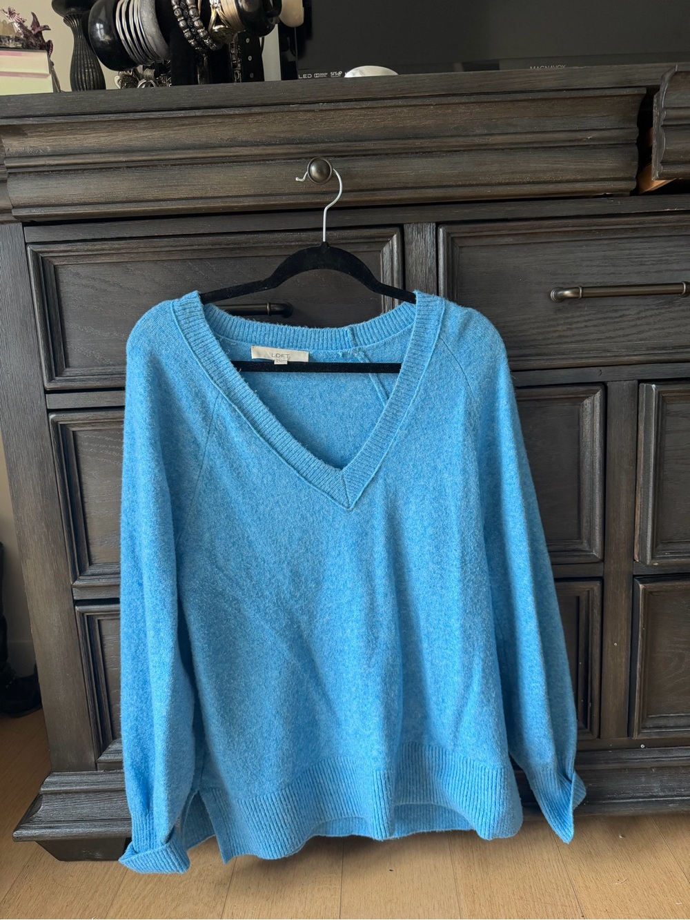 LOFT Sky Blue V-Neck Sweater